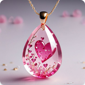 Resin pendant necklace